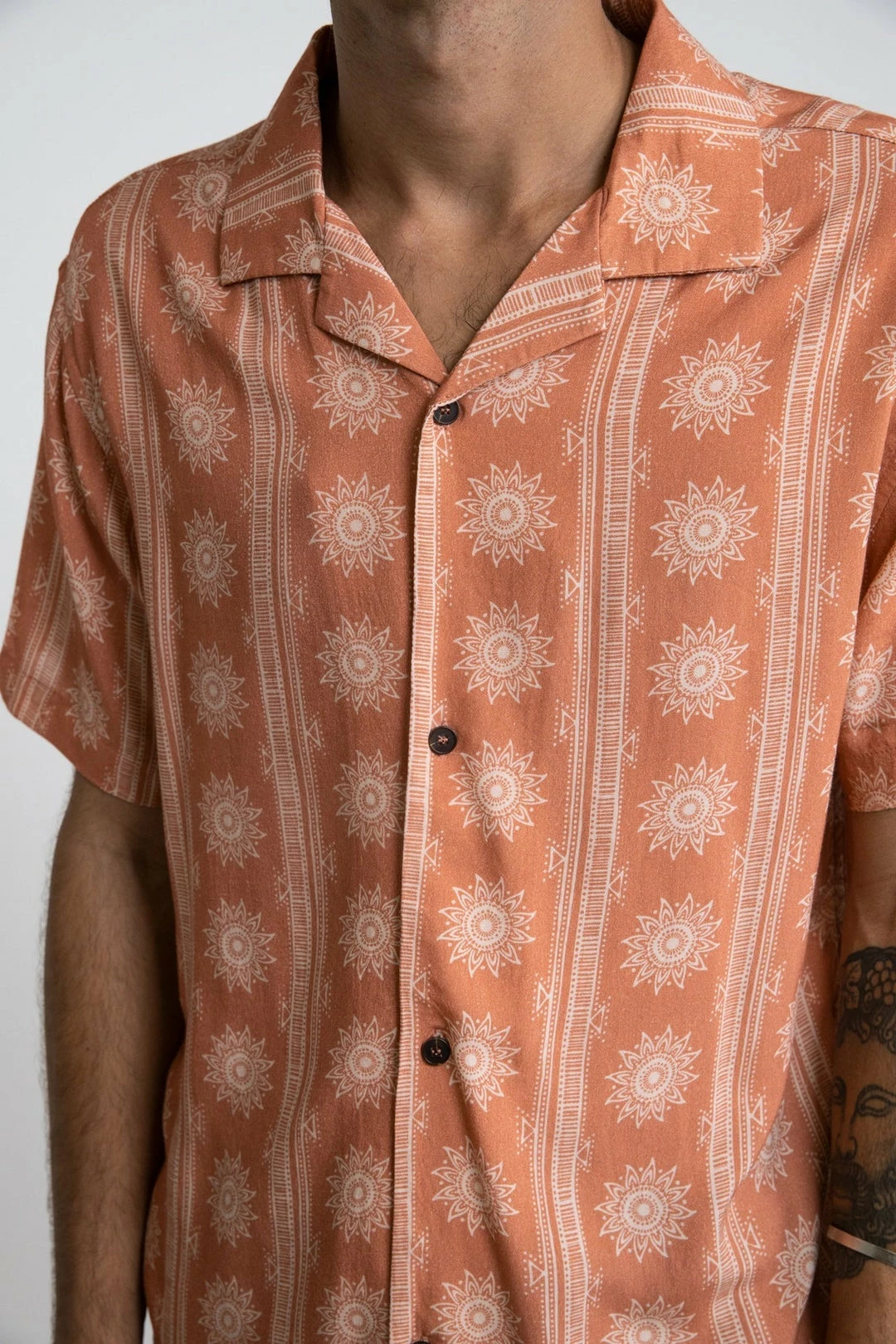 Rhythm Mens Sun Stripe S/S Shirt 6 Rhythm Mens Sun Stripe S/S Shirt