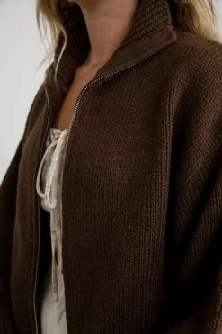 Rhythm Womens Chunky Zip Sweater