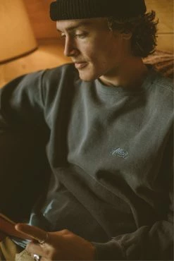 Alton Mens Dyed Crewneck Sweatshirt