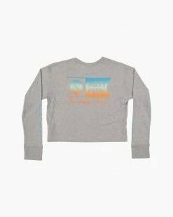 Salty Crew Alpha Gradient L/S Crop Top Womens