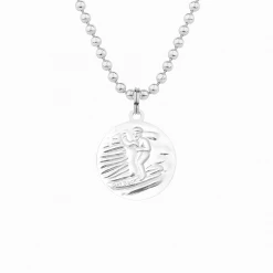Get Back Supply Co. St. Christopher Surf Necklace- White/White Mens