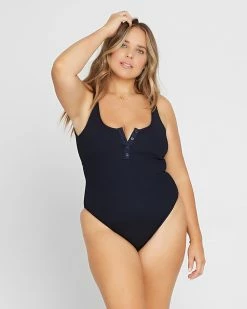 L*Space Womens Ribbed Float On One Piece Swimsuit