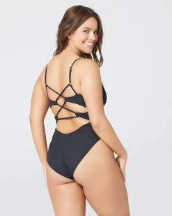 L*Space Pointelle Rib Gianna One Piece Swimsuit Womens