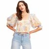 Billabong Feeling Groovy Puff Sleeve Crop Top Womens 2 Billabong Feeling Groovy Puff Sleeve Crop Top Womens