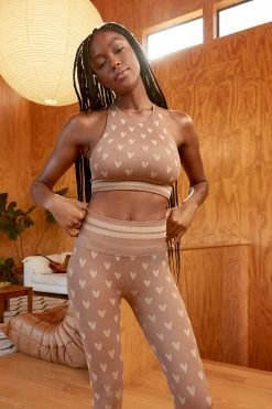 Spiritual Gangster High Neck Jacquard Seamless Bra Womens