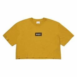 HUF Womens Women's Leopard Bar Logo S/S Crop Tee