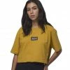 HUF Womens Women's Leopard Bar Logo S/S Crop Tee
