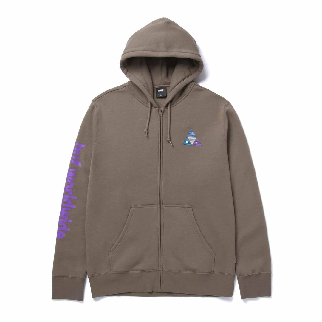HUF Prism Triple Triangle Full Zip Hoodie Mens 3 HUF Prism Triple Triangle Full Zip Hoodie Mens