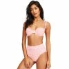 Billabong Pink Tide Ruffle Underwire Bikini Top Womens