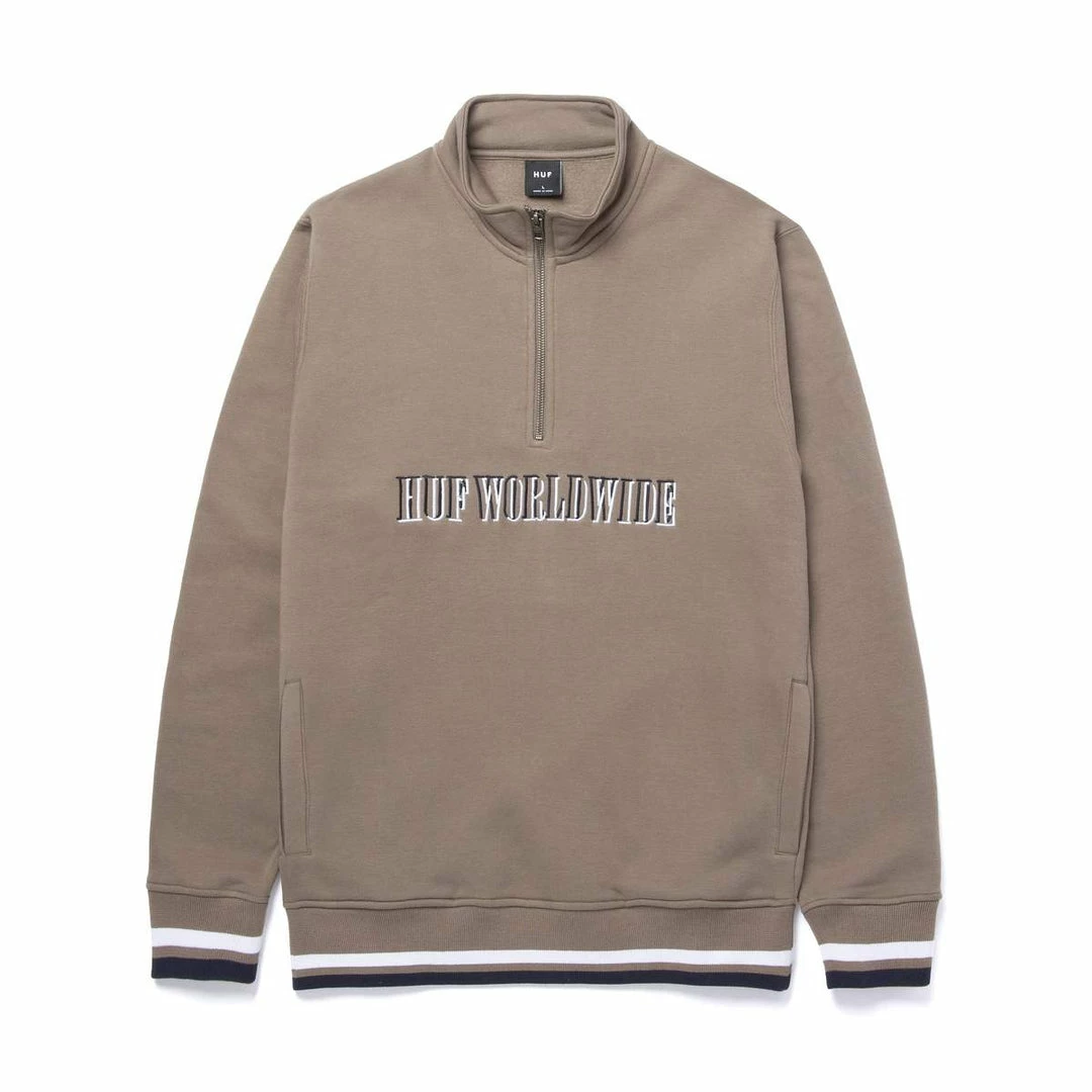 HUF Mens Shadow Serif 1/4-Zip Mockneck Fleece 3 HUF Mens Shadow Serif 1/4-Zip Mockneck Fleece