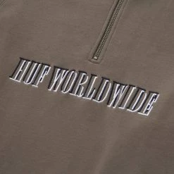 HUF Mens Shadow Serif 1/4-Zip Mockneck Fleece