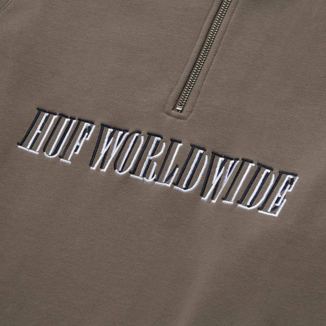 HUF Mens Shadow Serif 1/4-Zip Mockneck Fleece 4 HUF Mens Shadow Serif 1/4-Zip Mockneck Fleece