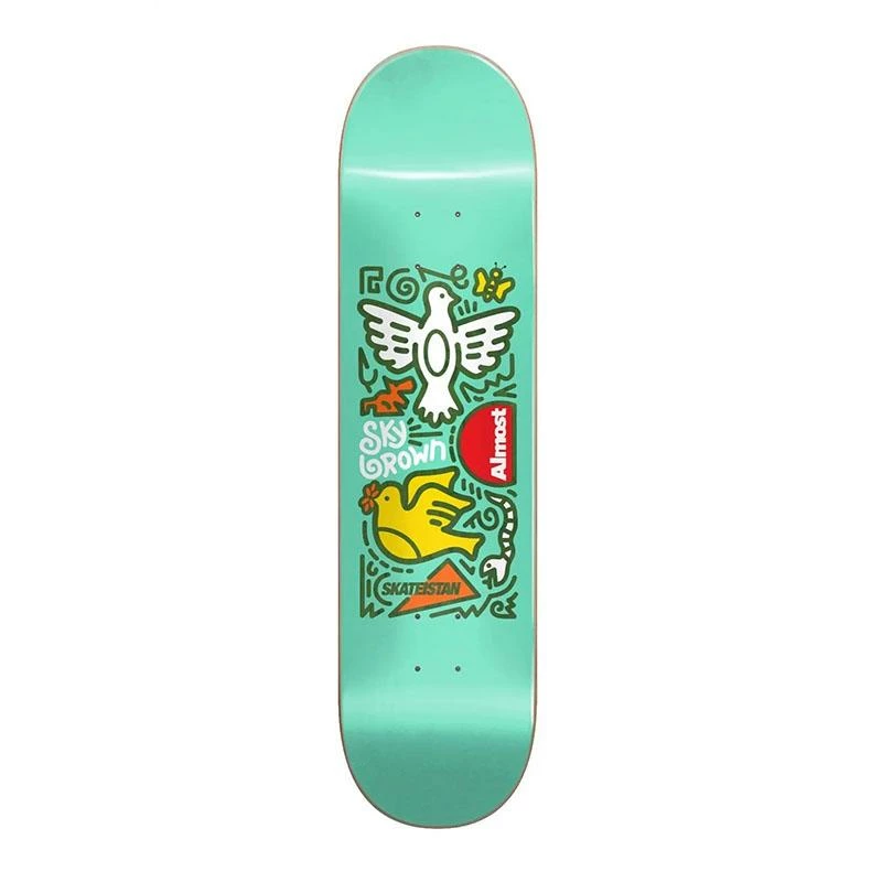 Almost Sky Brown Skateistan Double Doves 7.75" Deck 3 Almost Sky Brown Skateistan Double Doves 7.75" Deck