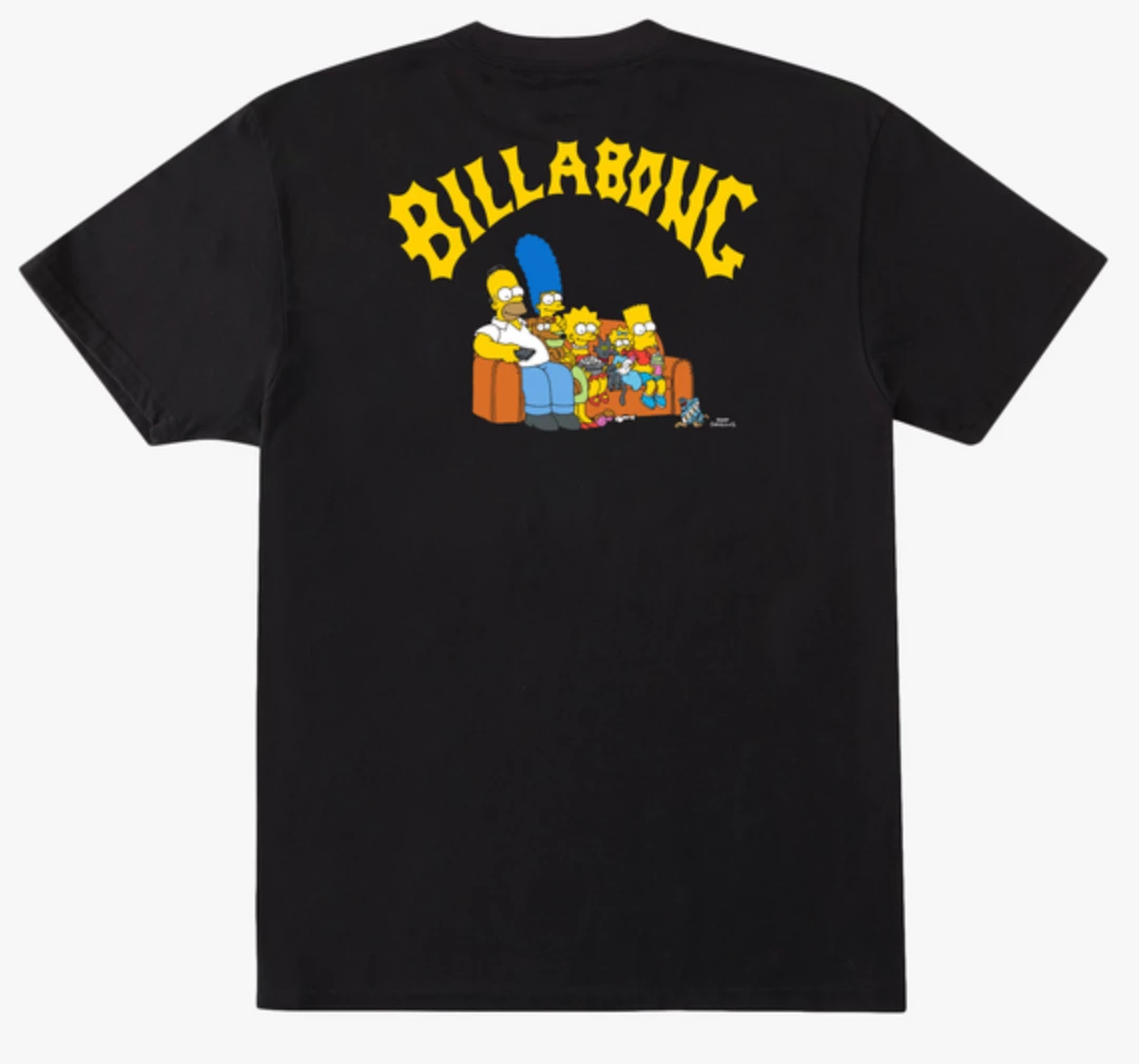 The Simpsons X Billabong Family Couch Organic Short Sleeve T-Shirt Mens 4 The Simpsons X Billabong Family Couch Organic Short Sleeve T-Shirt Mens