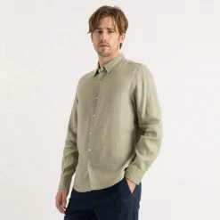 Banks Journal Hastings L/S Linen Woven Shirt Mens