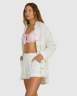 Billabong Womens In The Tide Striped Button-Down Shirt