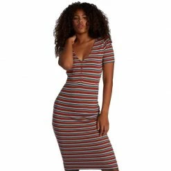 Roxy Womens Bring It On Buttoned Dress