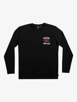 Stranger Things X Quiksilver Hell Fire Surf Club Long Sleeve L/S T-Shirt Mens