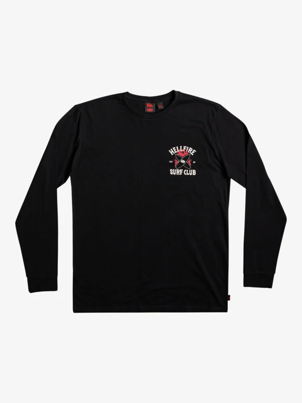 Stranger Things X Quiksilver Hell Fire Surf Club Long Sleeve L/S T-Shirt Mens 4 Stranger Things X Quiksilver Hell Fire Surf Club Long Sleeve L/S T-Shirt Mens