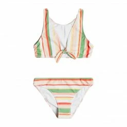 Roxy Kids Girl's (7-16) Colorful Party Recycled Reversible Crop Top Bikini Set