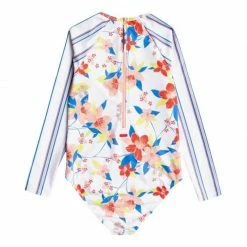 Roxy Girl's (8-14) Friendly Flower L/S One Piece Rashguard Kids