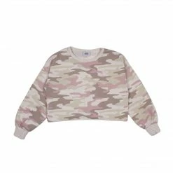 Jack's Surfboards Girl's Daytona Camo L/S Crewneck Sweatshirt