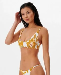 Rip Curl Azalea Shirred Long Line Tri Swim Top Womens 9 Rip Curl Azalea Shirred Long Line Tri Swim Top Womens