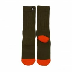 Jack's Surfboards Mens Socks-Military Green/Orange
