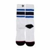 Jack's Surfboards Mens Socks-White/Blue Stripes