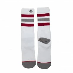 Jack's Surfboards Mens Men's White Red Grey Socks