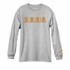New Deal Mens Original Napkin 4-Bar Silver Long Sleeve Tee