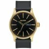 Nixon Sentry Leather Watch Mens