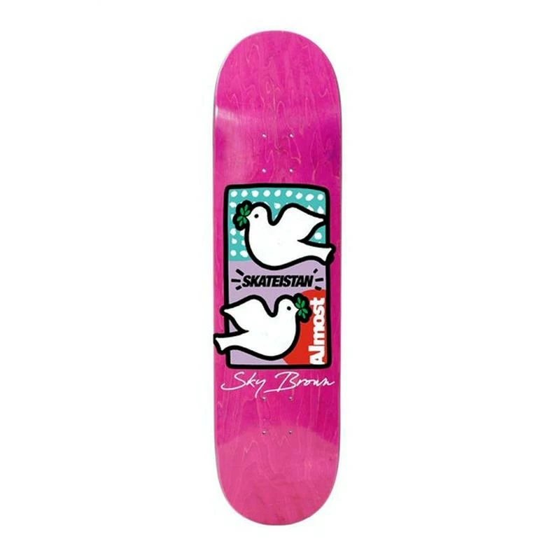 Almost Sky Brown Skateistan Double Doves 7.75" Deck 5 Almost Sky Brown Skateistan Double Doves 7.75" Deck