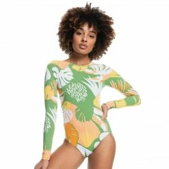 Roxy Wild Flowers Long Sleeve UPF 50 One Piece Swimsuit